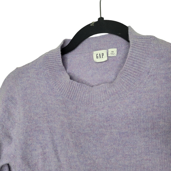 GAP Merino Wool Extra Fine Blend Crewneck Purple Pullover Sweater Women Sz XS - Picture 8 of 8